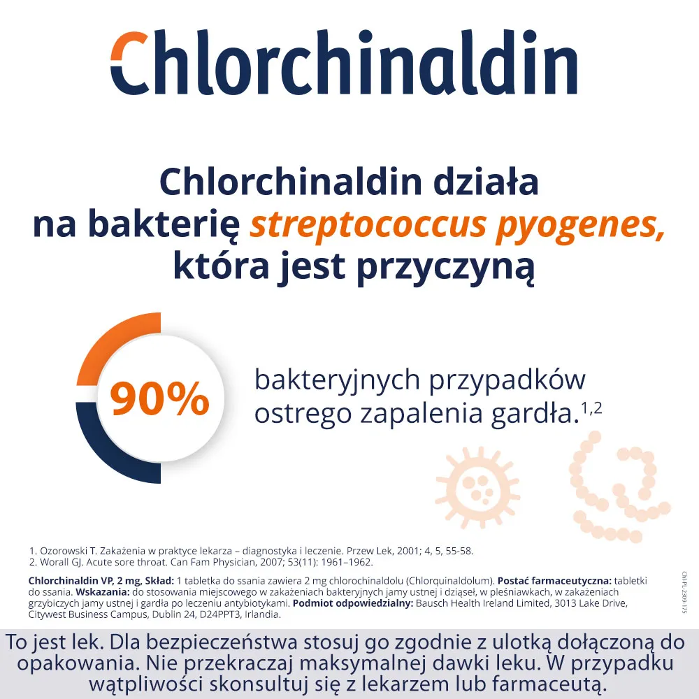 Chlorchinaldin VP, 2 mg, 20 tabletek do ssania 