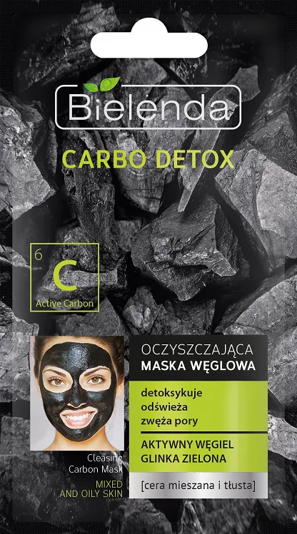 Bielenda Carbo Detox, maska węglowa do cery mieszanej i tłustej, 8 g