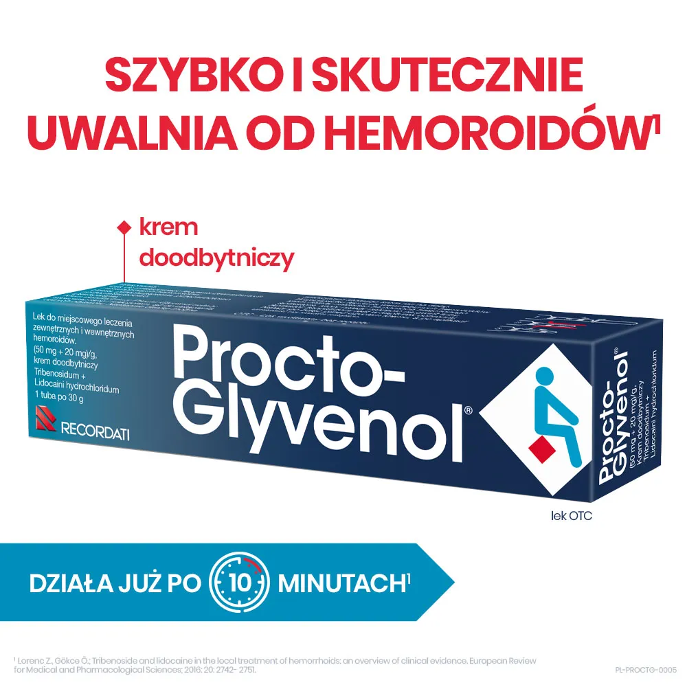 Procto-Glyvenol, 50 mg + 20 mg/g, krem doodbytniczy, 30 g 