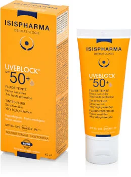 Isispharma Uveblock fluid z filtrem UVA/UVB delikatnie koloryzujący SPF 50+ Isispharma Uveblock fluid z filtrem UVA/UVB delikatnie koloryzujący SPF 50+