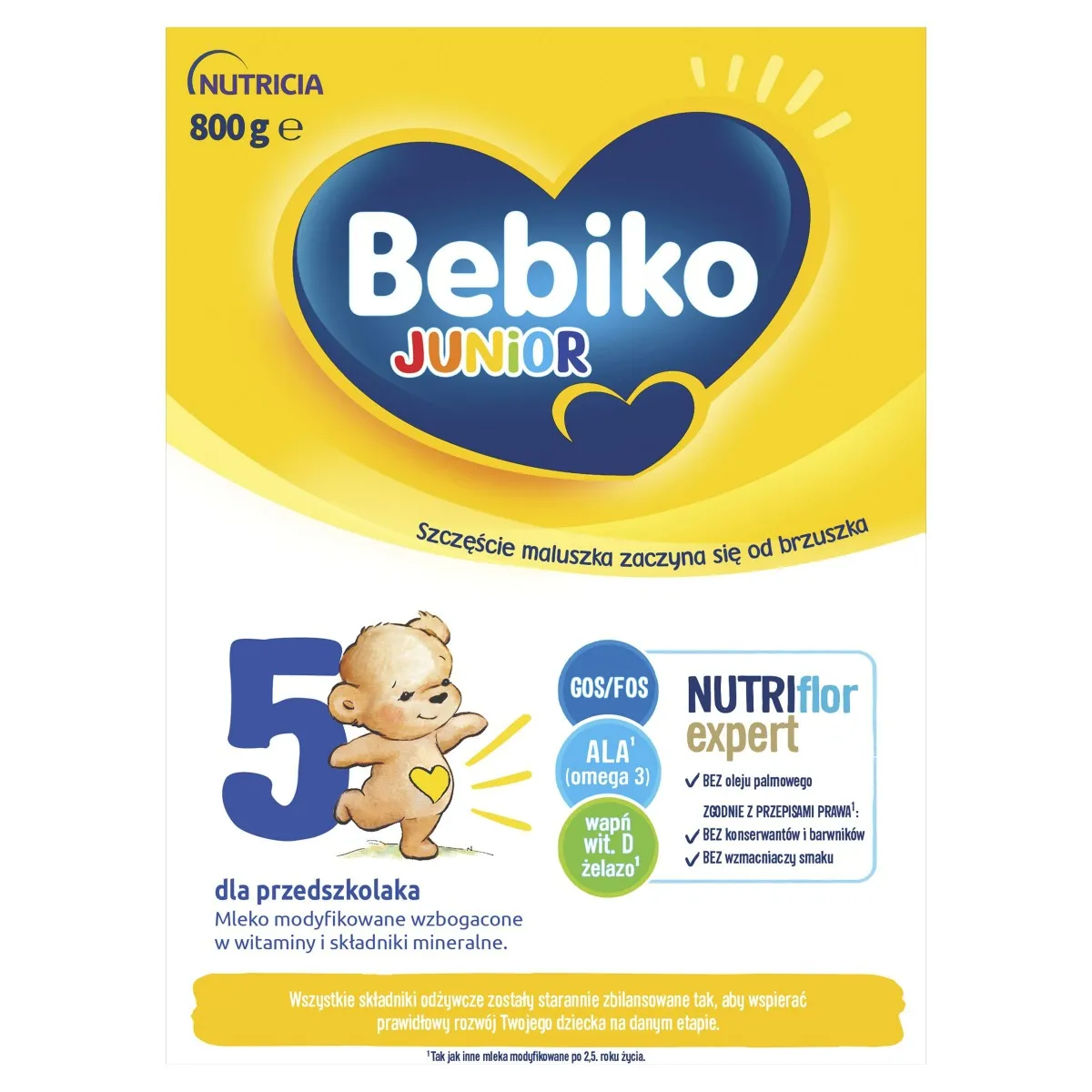 Bebiko Junior 5 Nutriflor Expert, mleko modyfikowane powyżej 3. roku życia, 800 g 