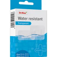 Plastry Water Resistant Transparent Dr.Max, plastry wodoodporne 30 mm x 38 mm, 10 sztuk + 30 mm x 55 mm, 10 sztuk