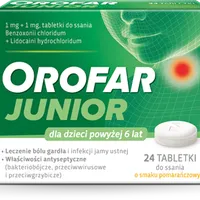 Orofar Junior, 1 mg + 1 mg, 24 tabletki do ssania