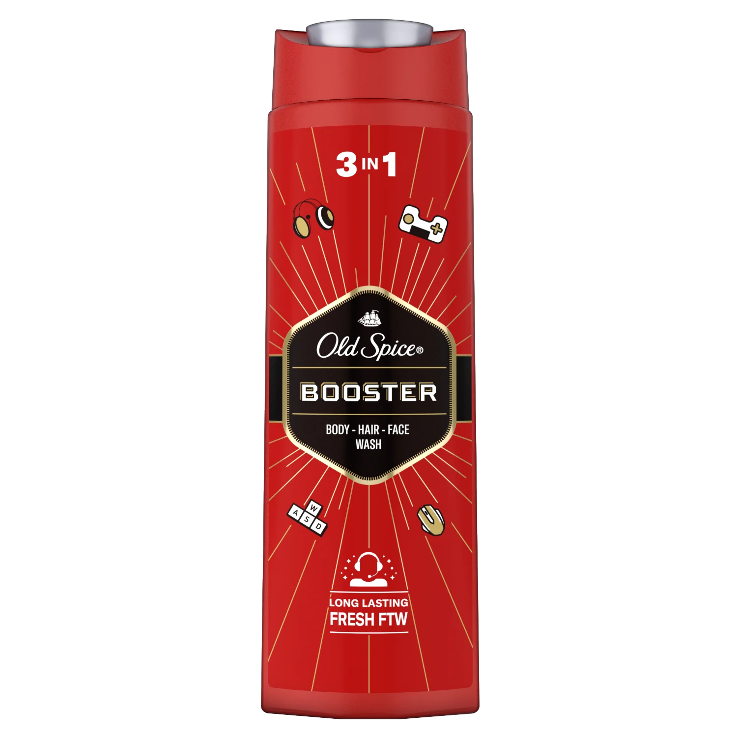 Old Spice Booster, Żel pod prysznic i szampon 3w1, 400 ml