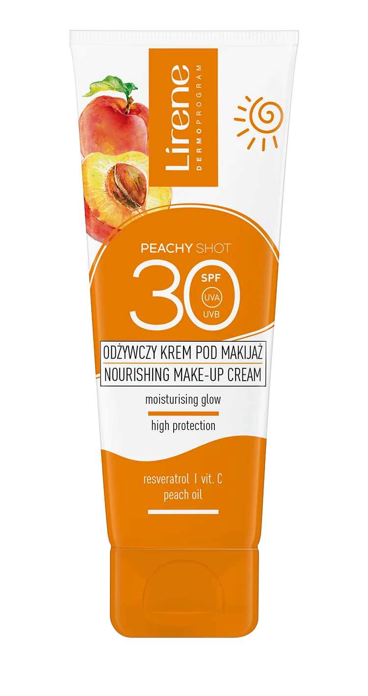 Lirene Sun Peachy, Shot odżywczy krem pod makijaż SPF 30, 50 ml