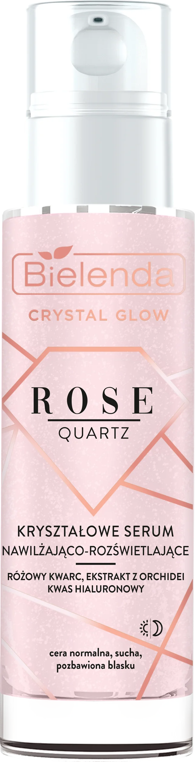 Bielenda Crystal Glow Rose Quartz, kryształowe serum nawilżająco-rozświetlające, 30 ml