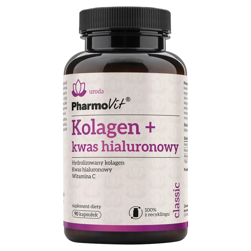 Pharmovit Classic Kolagen + kwas hialuronowy, suplement diety, 90 kapsułek