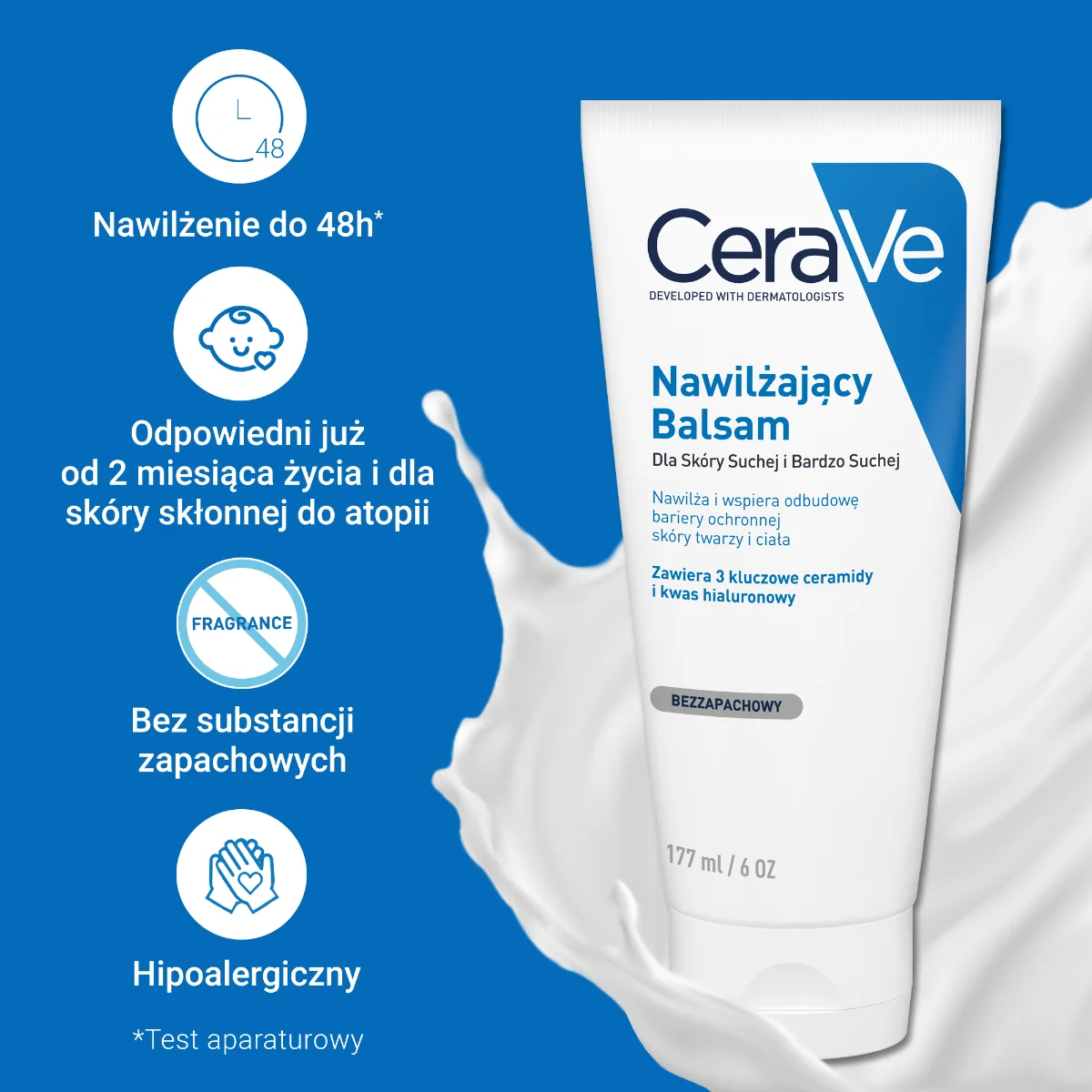 CeraVe balsam nawilżający do twarzy i ciała z ceramidami, 177 ml