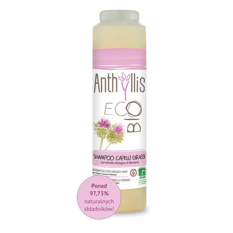 Anthyllis Eco Bio, szampon do włosów tłustych, przetłuszczających się i z łupieżem, 250 ml