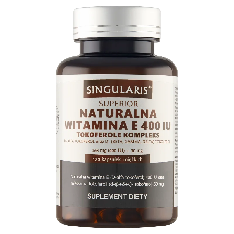 Singularis Superior Naturalna Witamina E 400 UI Tokoferole Kompleks, suplement diety, 120 kapsułek