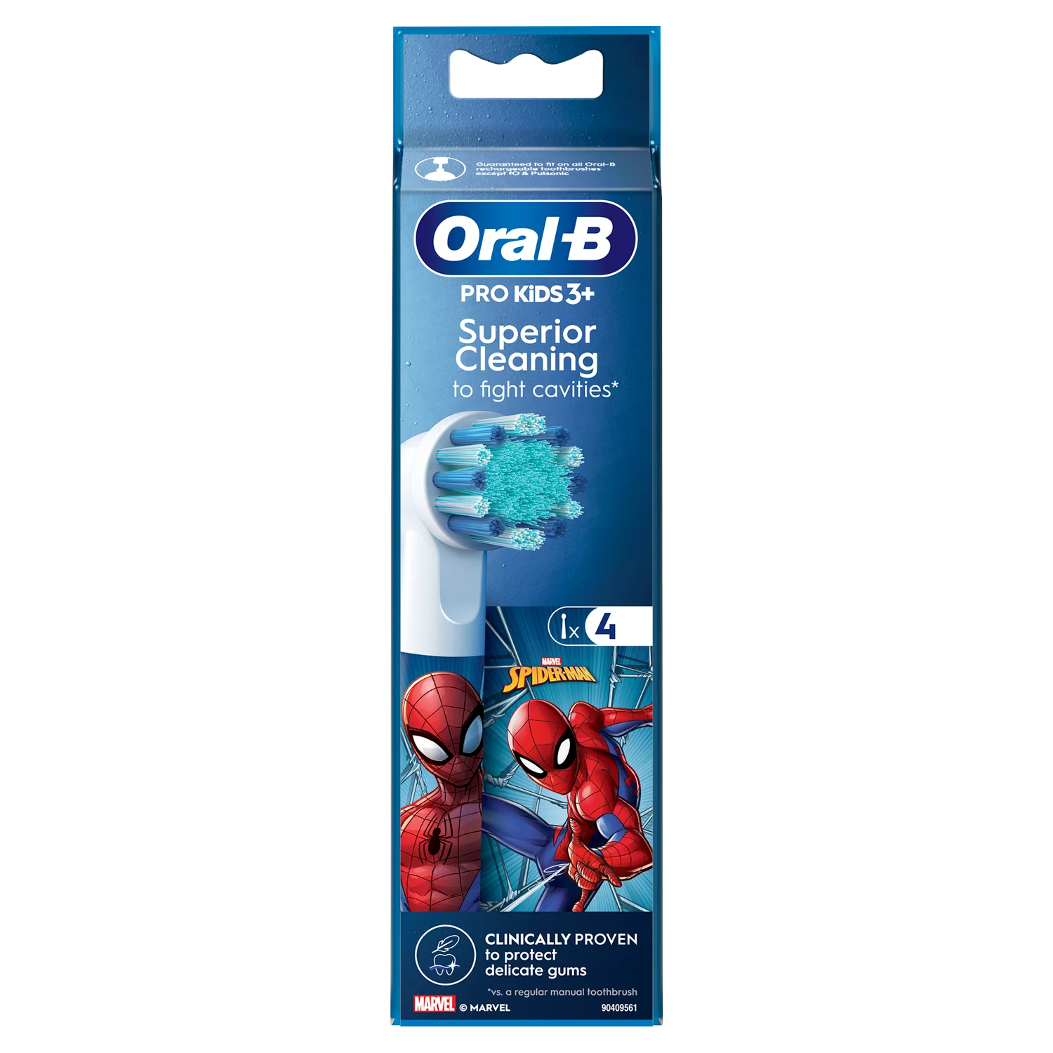 Oral-B Kids 3+, Końcówki do szczoteczek elektrycznych, Spider-man, 4 sztuki