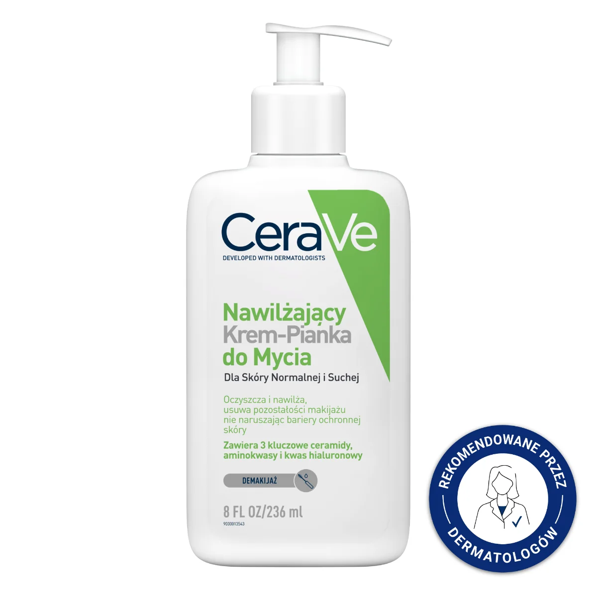 Cerave, nawilżający krem-pianka do mycia, 236 ml