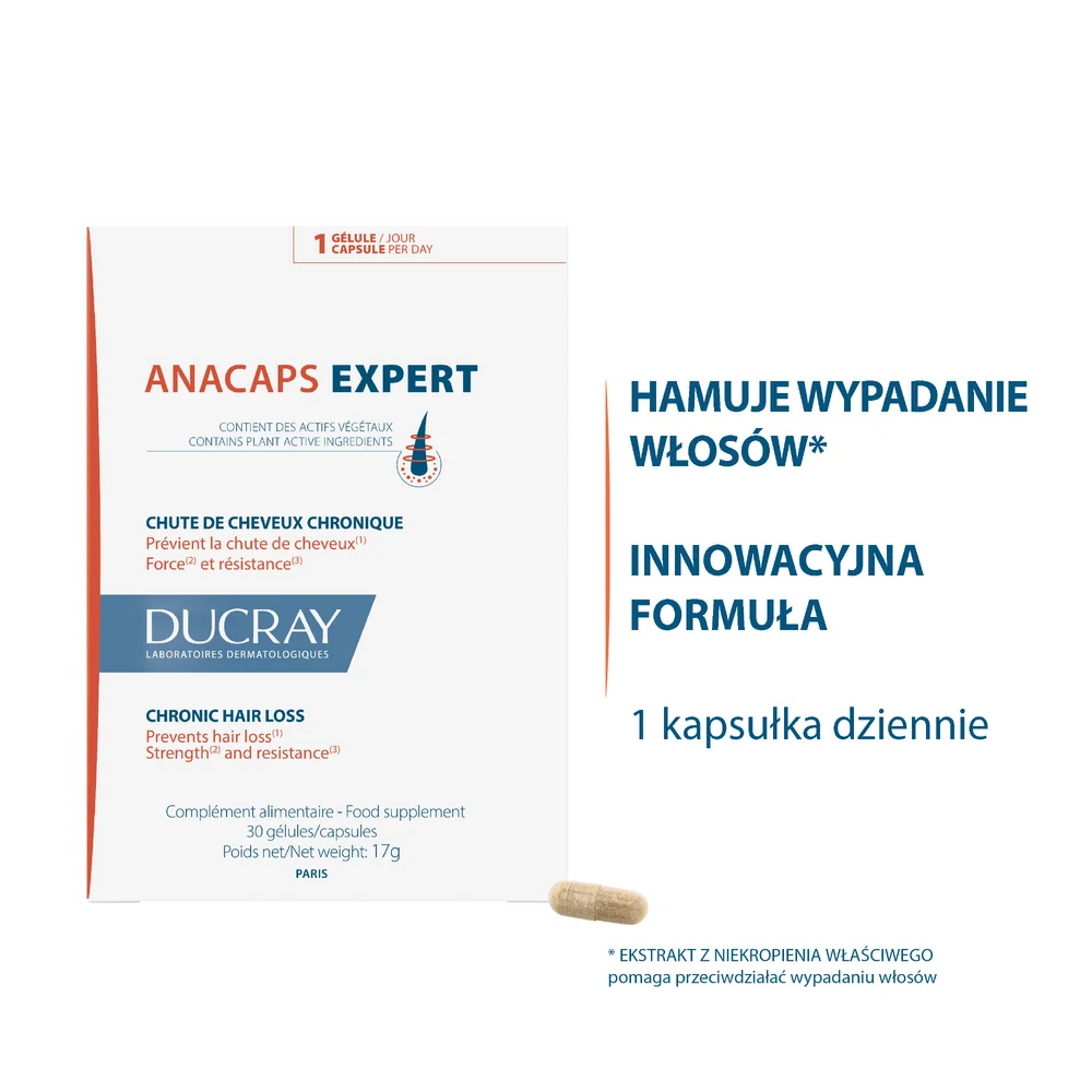 Ducray Anacaps Expert na silne i zdrowe włosy, 30 kapsułek