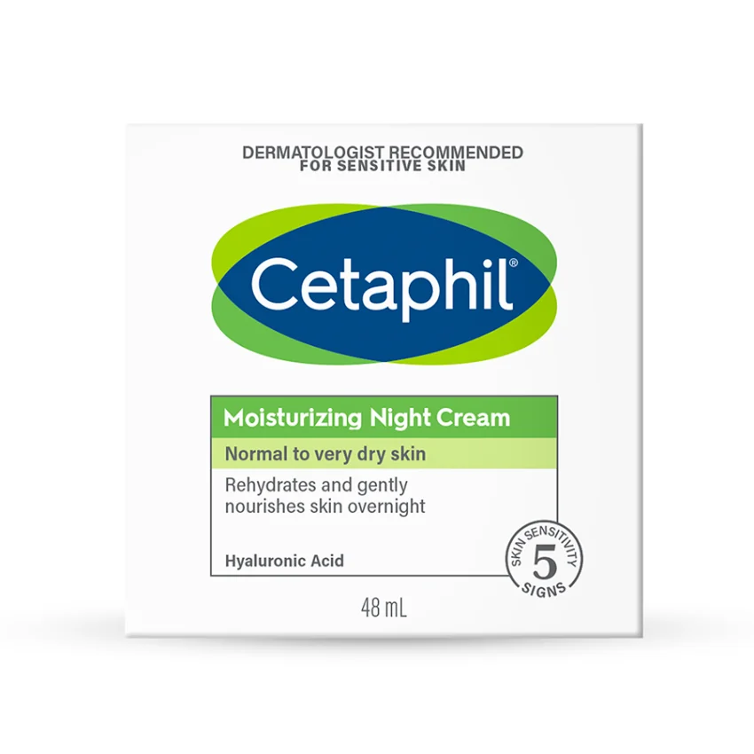 Cetaphil Krem nawilżający na noc z kwasem hialuronowym, 48 ml