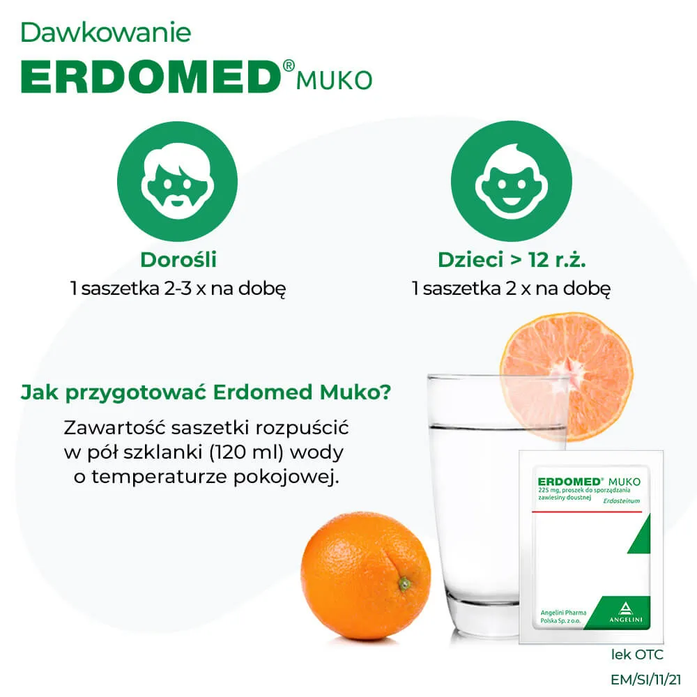 Erdomed Muko 225 mg, saszetki 20 sztuk 