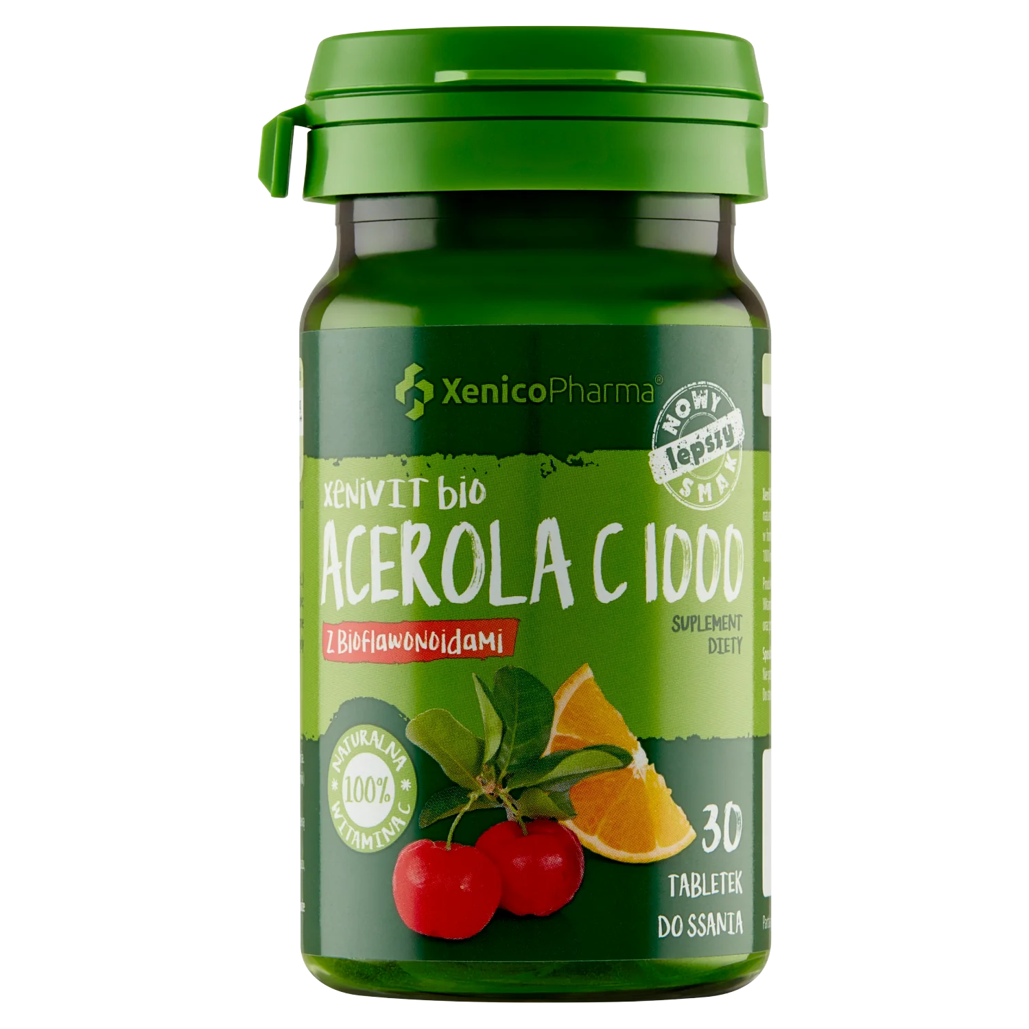 XeniVIT bio Acerola C 1000 z bioflawonoidami suplement diety, 30 tabletek do ssania