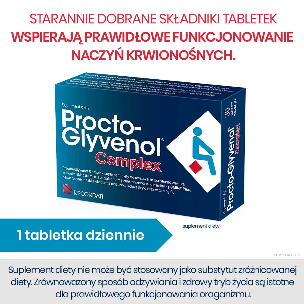 Procto-Glyvenol Complex suplement diety, 30 tabletek