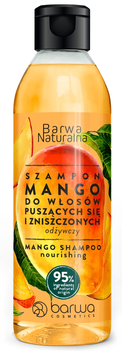 Barwa Naturalna, odżywczy szampon do włosów puszących się i zniszczonych Mango, 300 ml