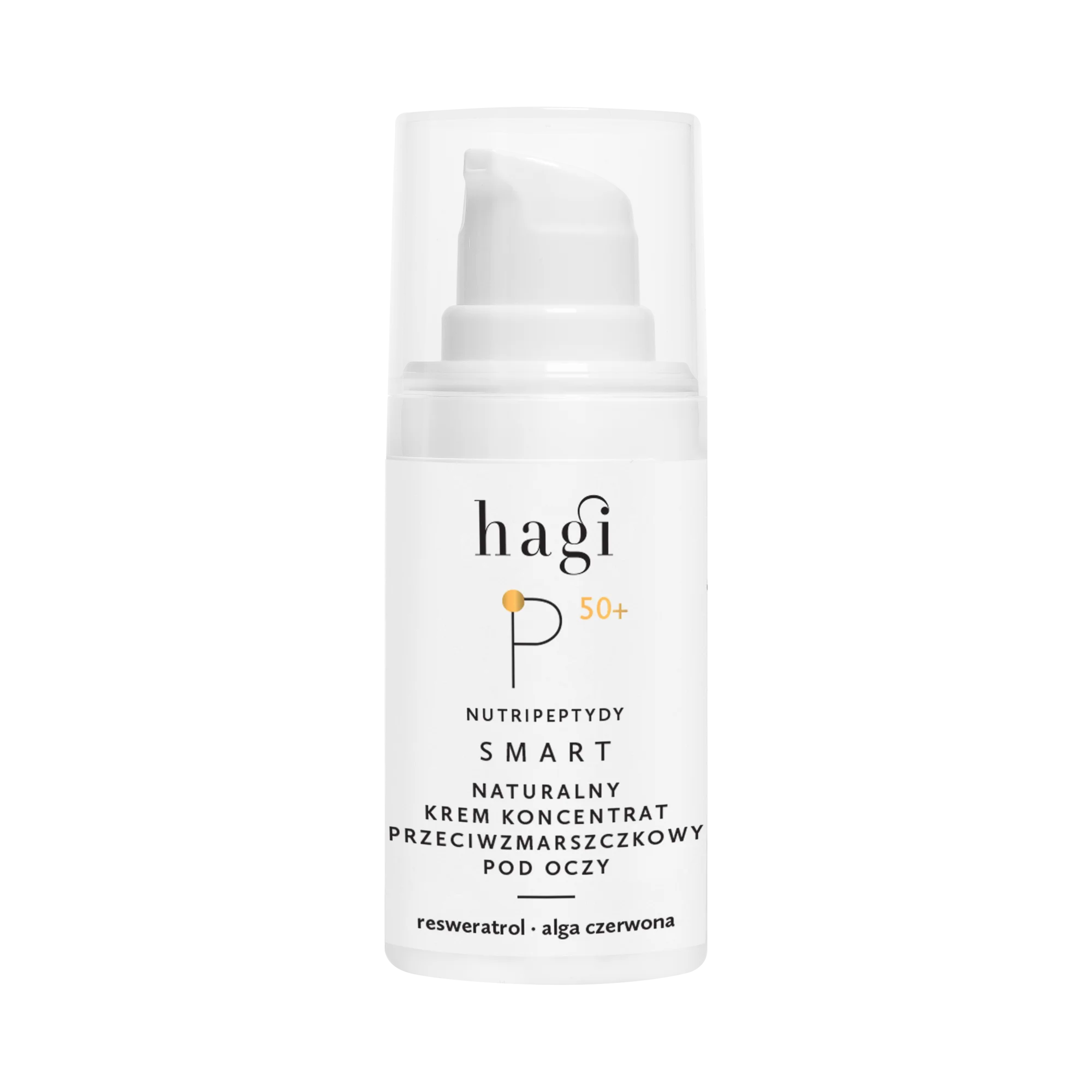 Hagi Smart P naturalny krem pod oczy przeciwzmarszczkowy z nutripeptydami i resweratrolem 50+, 15 ml 