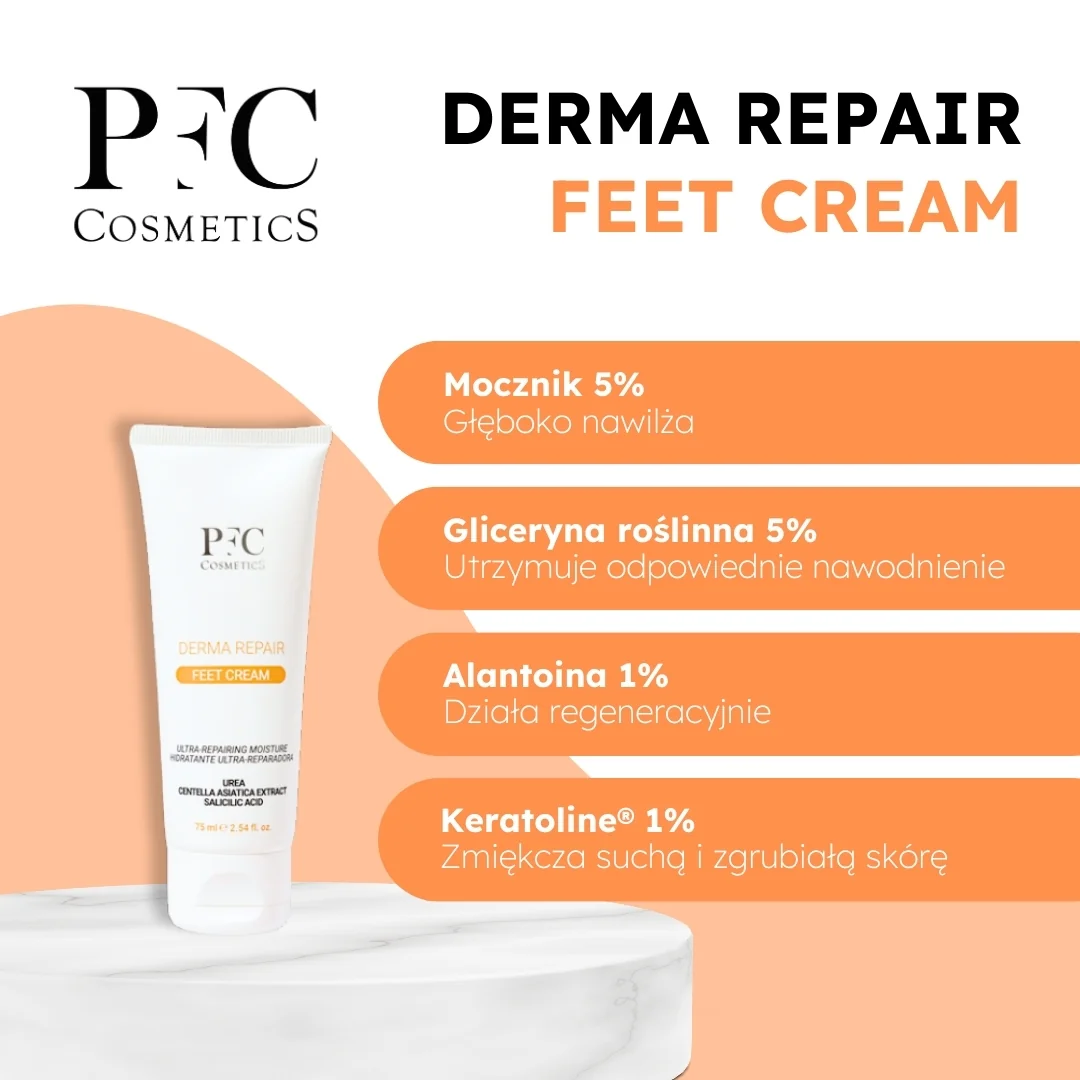 PFC Derma Repair Feet Cream krem do stóp intensywnie nawilżający, 75 ml