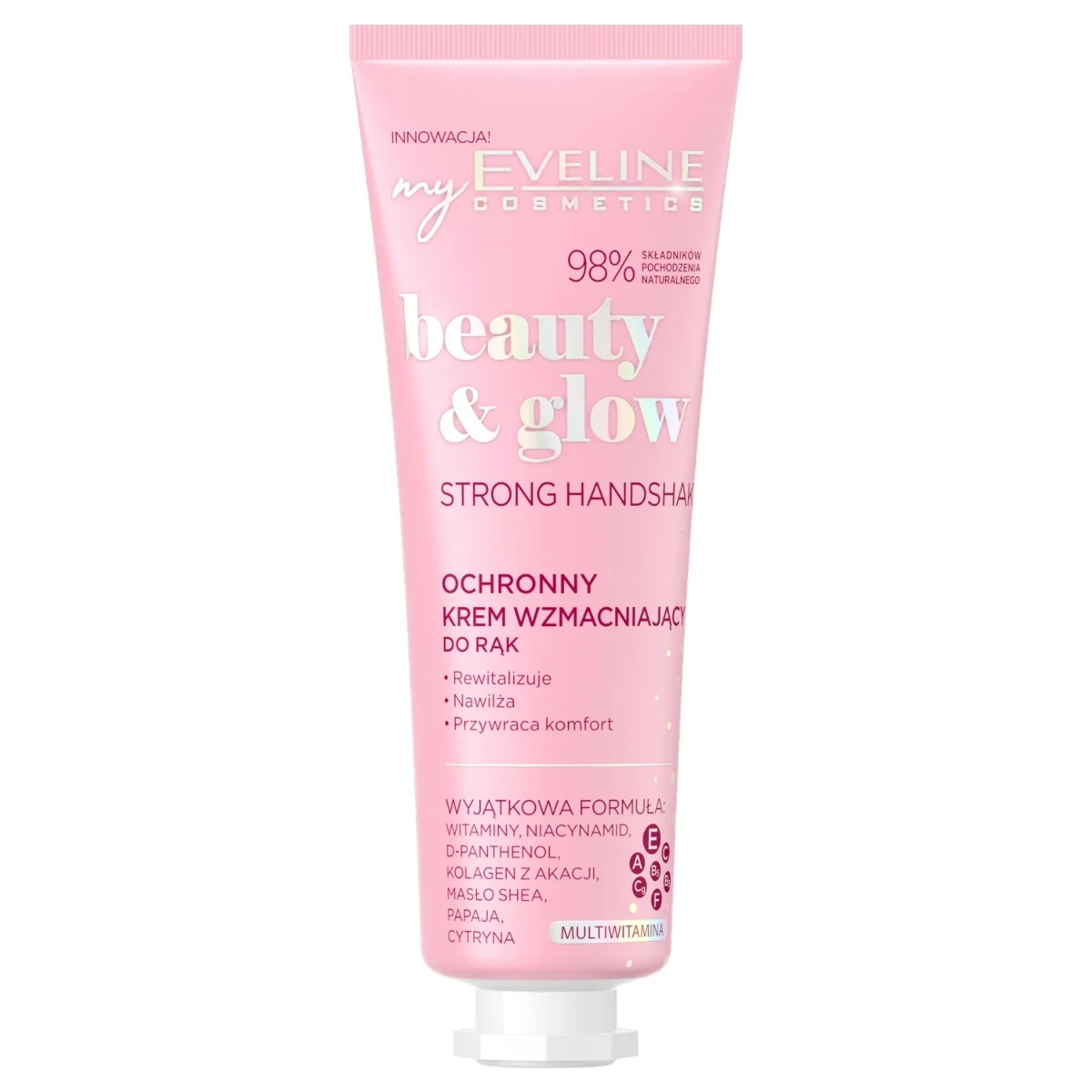 Eveline Cosmetics Beauty & Glow, ochronny krem do rąk wzmacniający, 50 ml