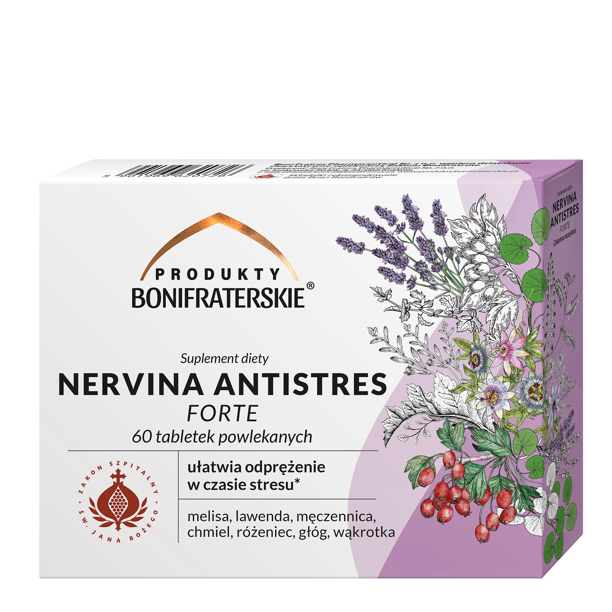 Nervina Antistress Forte, suplement diety, 60 tabletek