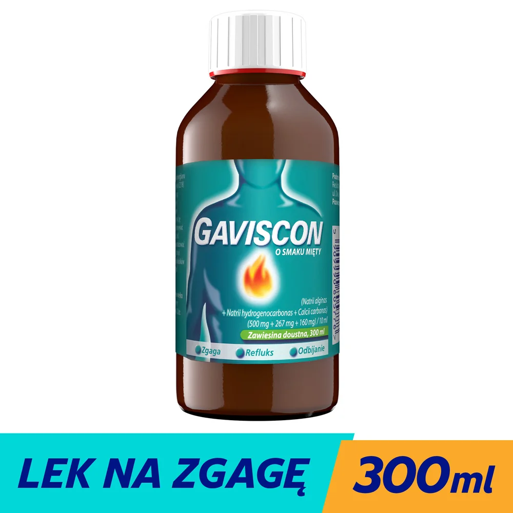 Gaviscon o smaku mięty, zawiesina doustna, 300 ml