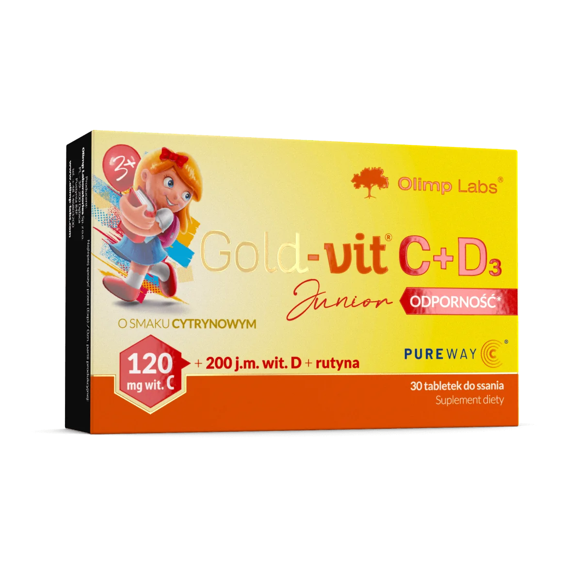 Olimp Gold - Vit C + D3 Junior Odporność, suplement diety, 30 tabletek do ssania