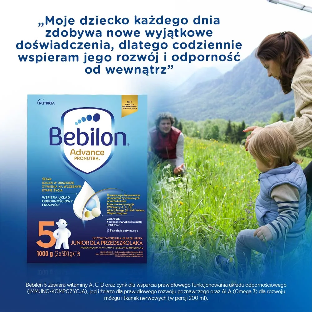 Bebilon 5 Advance Pronutra Junior mleko modyfikowane dla przedszkolaka, 1000 g