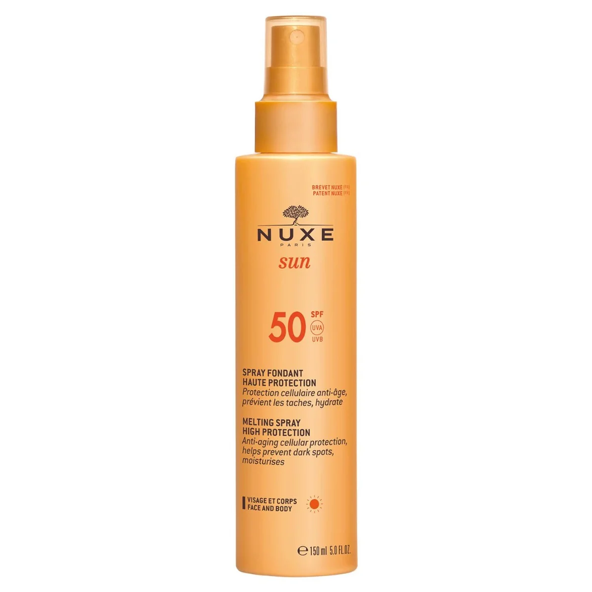 Nuxe Sun Mleczko do opalania twarzy i ciała, SPF 50+, 150 ml