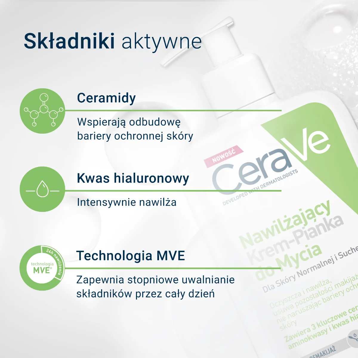 CeraVe nawilżający krem-pianka do mycia, 473 ml