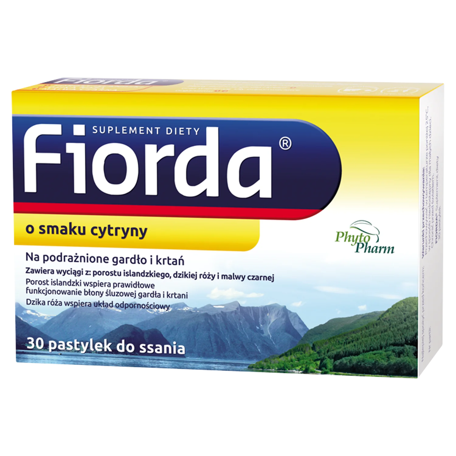 Fiorda 30 pastylek do ssania o smaku cytrynowym