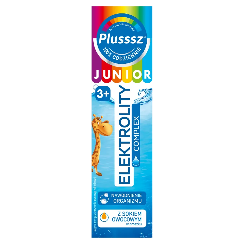 Plusssz Junior Elektrolity Complex, suplement diety, tabletki musujące, 20 sztuk