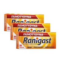 Famotydyna Ranigast, 20 mg, 20 tabletek powlekanych x 3 opakowania