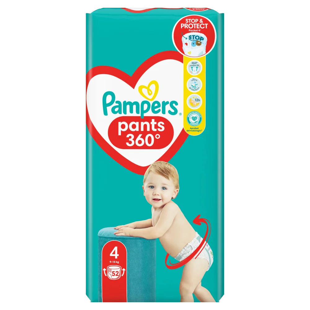 Pampers Pants 4 pieluchomajtki, 52 szt.