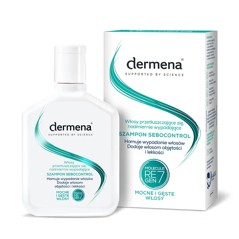 Dermena Sebocontrol szampon do włosów przetłuszczających się i nadmiernie wypadających, 200 ml