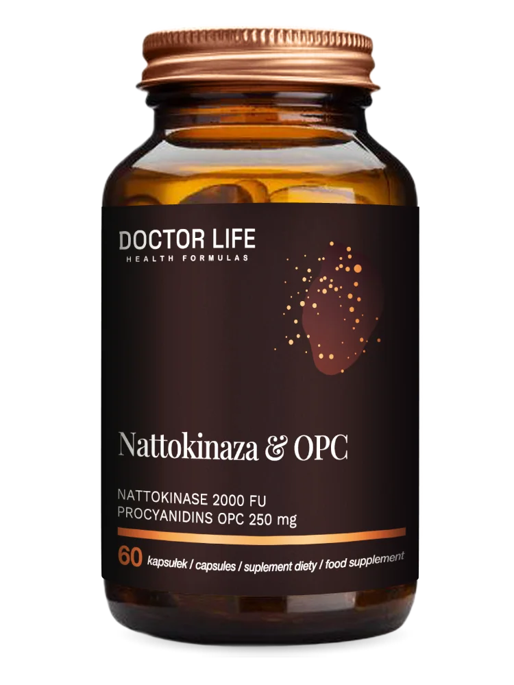 Doctor Life Nattokinaza 2000 Fu plus OPC 250 mg 60 kapsułek