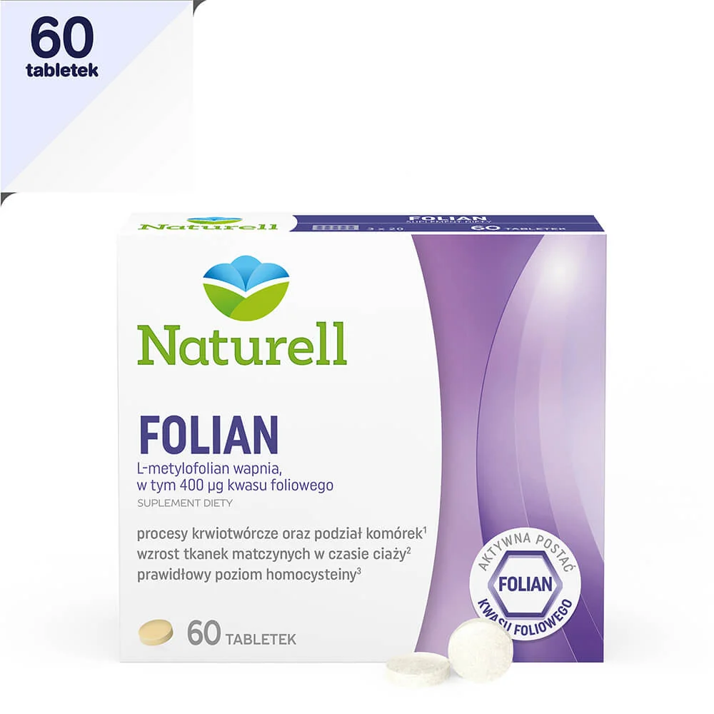 Naturell Folian, suplement diety, 60 tabletek