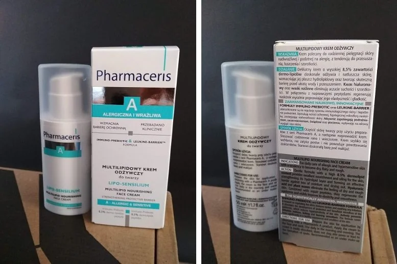 Pharmaceris A Lipo-Sensilium, multilipidowy krem odżywczy do twarzy, skóra alergiczna i wrażliwa, 50 ml