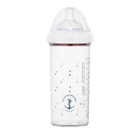 Le Biberon Français butelka ze smoczkiem dla niemowląt 6 m+ tritanowa Marine Nationale, 360 ml