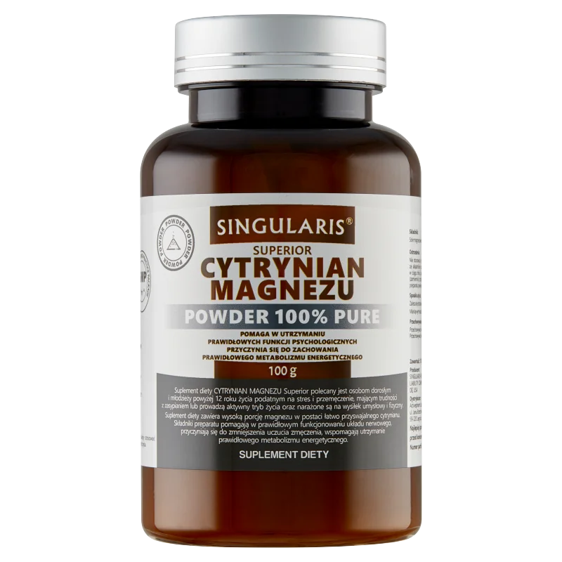 Singularis Superior Cytrynian Magnezu Powder 100% Pure, suplement diety, poroszek 100 g