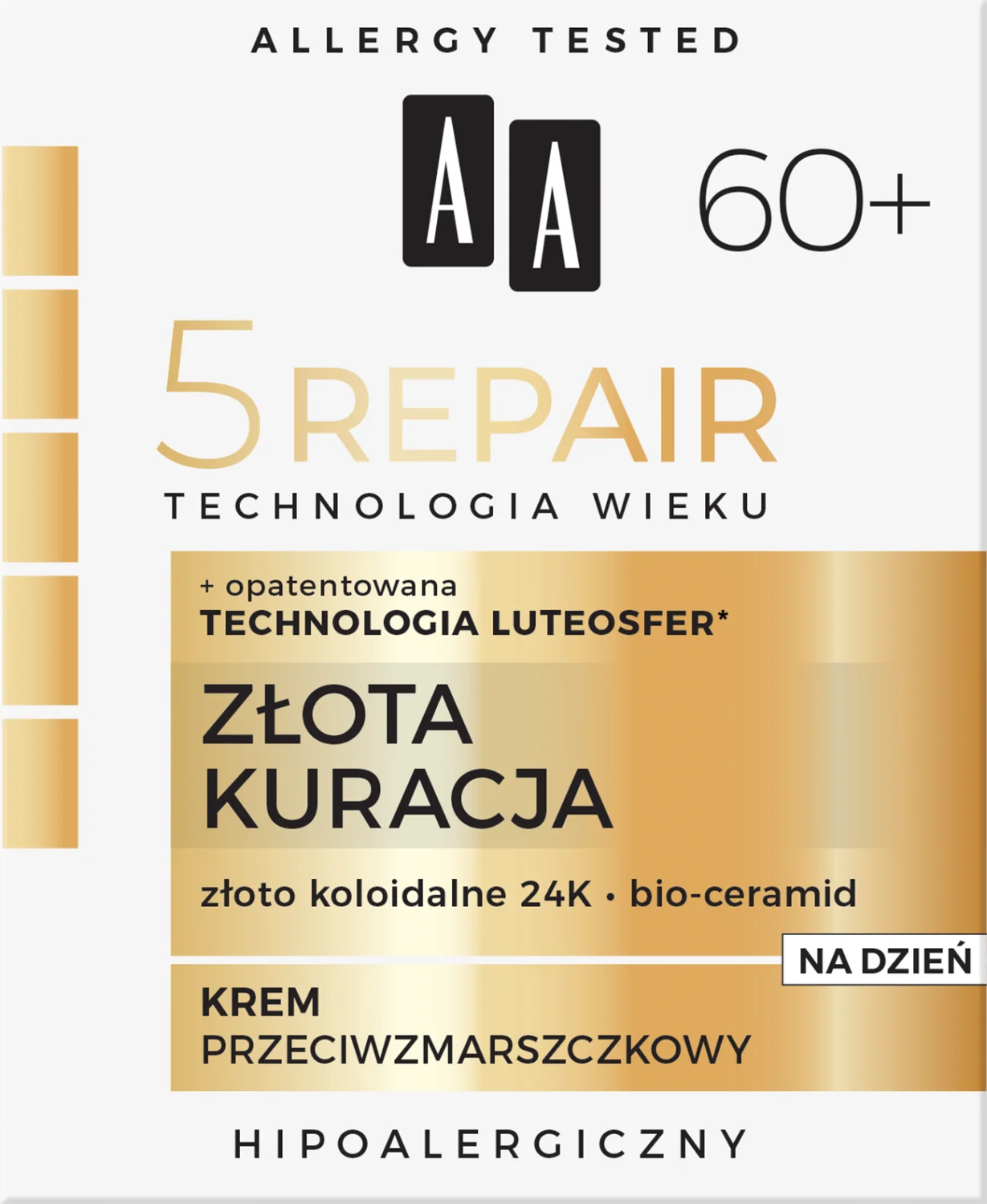 AA 5Repair Złota Kuracja krem do twarzy na dzień 60+, 50 ml