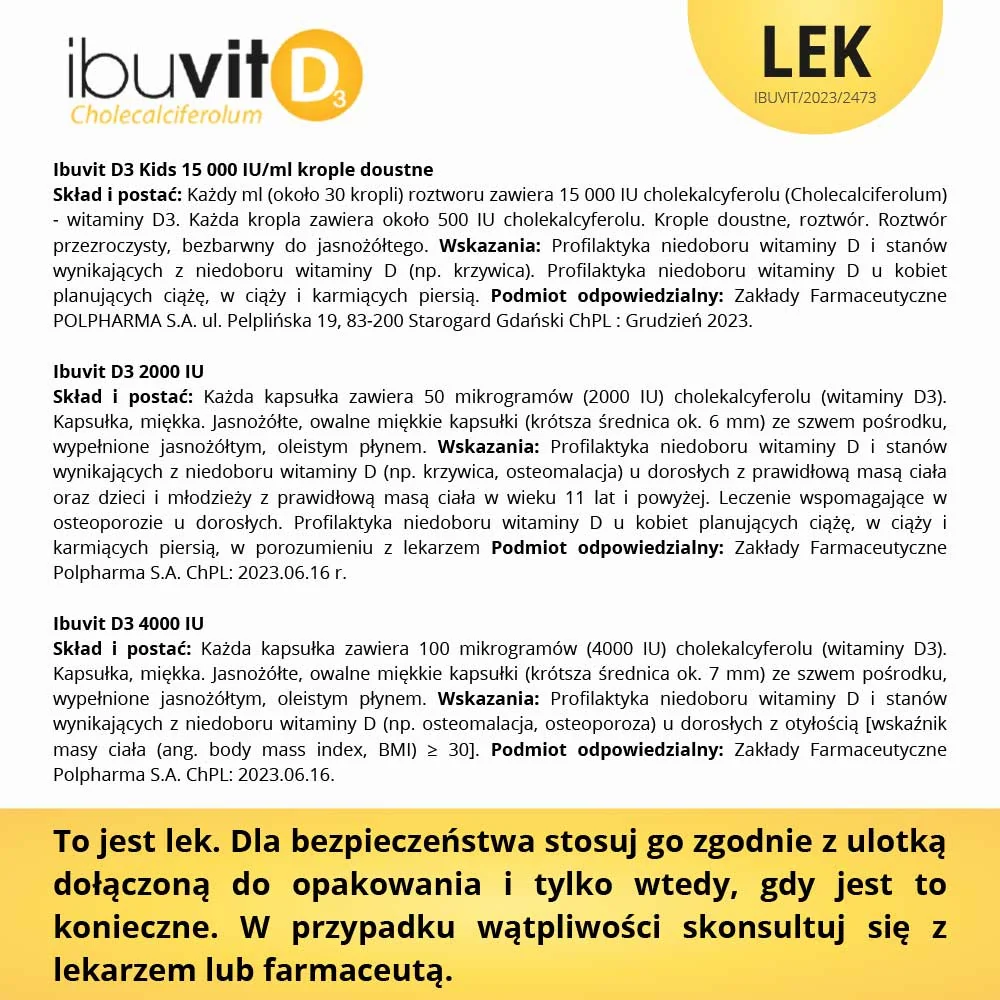 Ibuvit D3 Kids 15 000 IU/ml, krople doustne, 10 ml