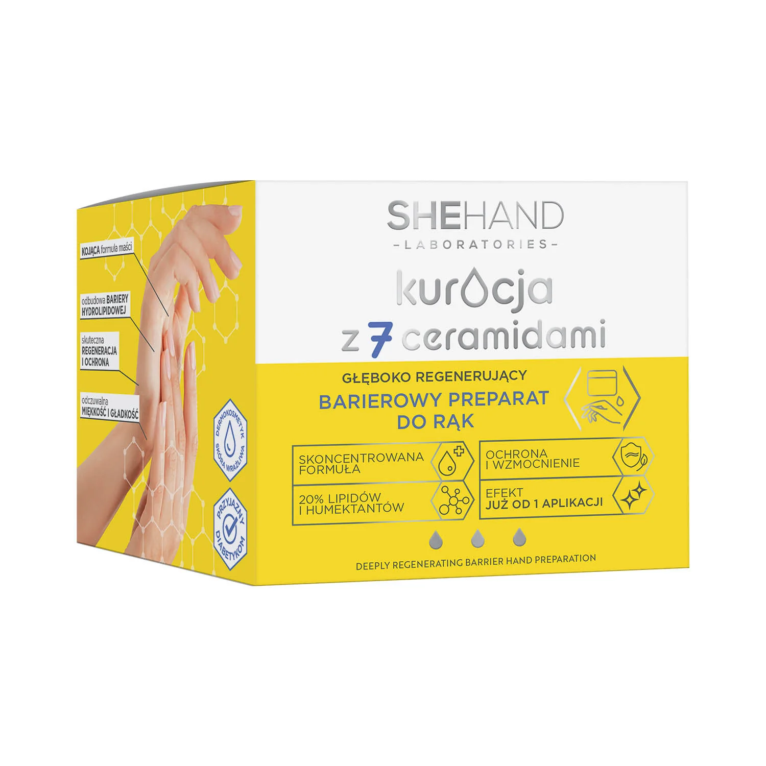 SheHand kuracja z 7 ceramidami barierowy preparat do rąk, 80 g