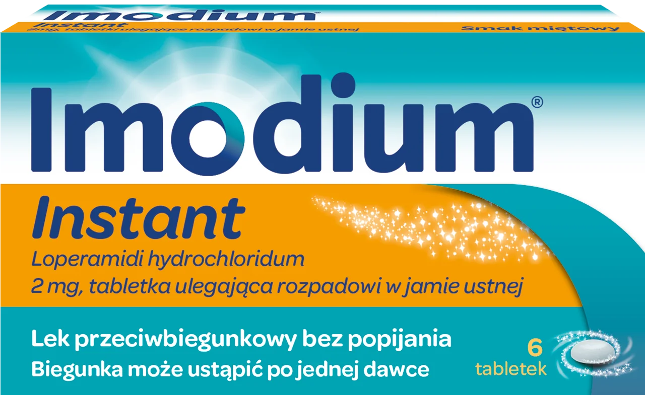 Imodium Instant, 2 mg, 6 tabletek ulegających rozpadowi w jamie ustnej