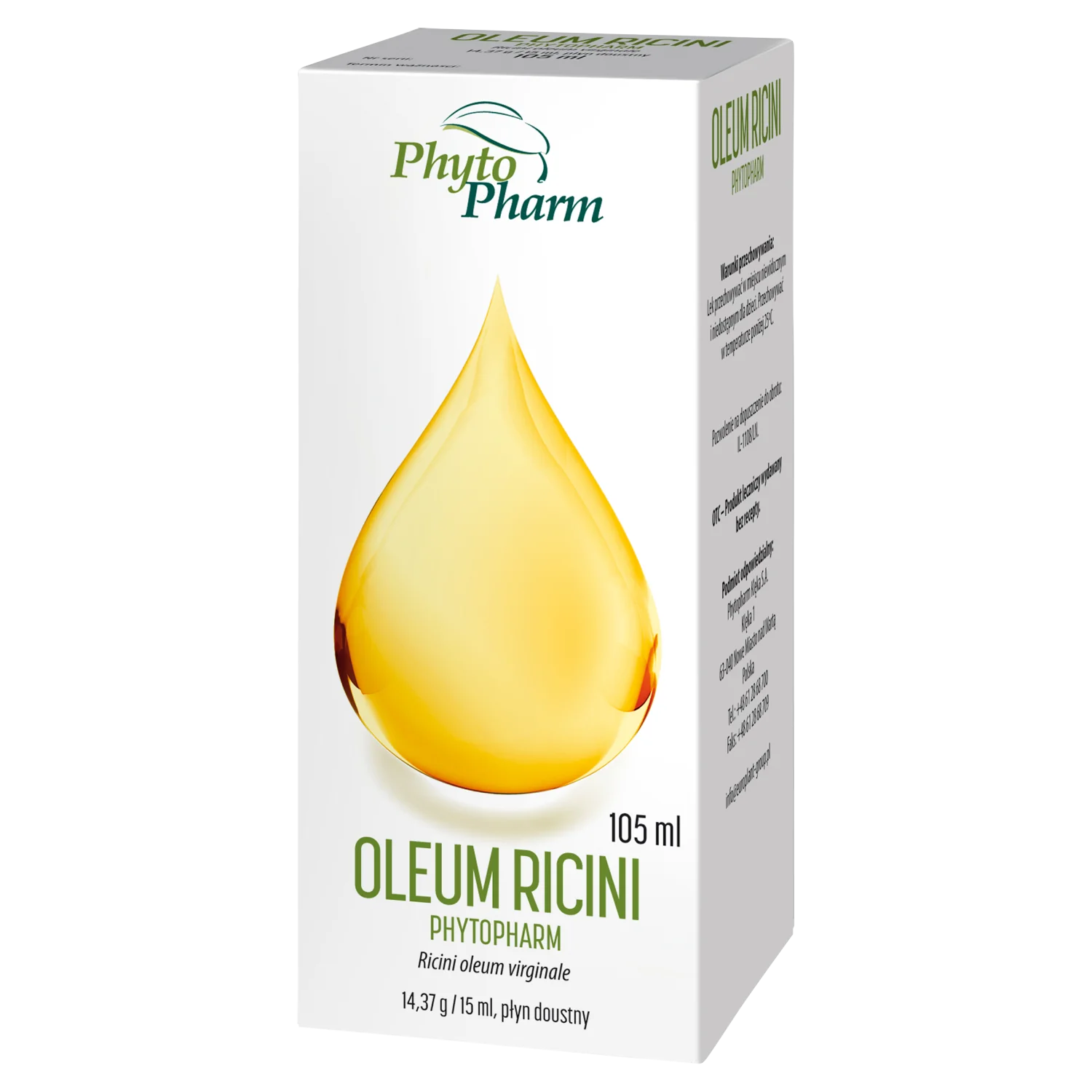 Oleum Ricini Phytopharm, 14,37 g/15 ml, płyn doustny, 105ml