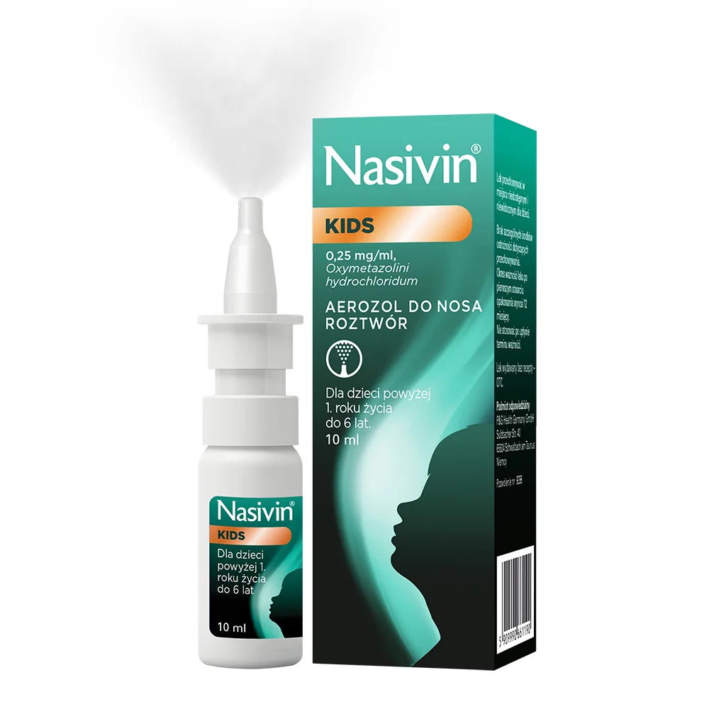 Nasivin Kids 0,25 mg/ml, aerozol do nosa, 10 ml