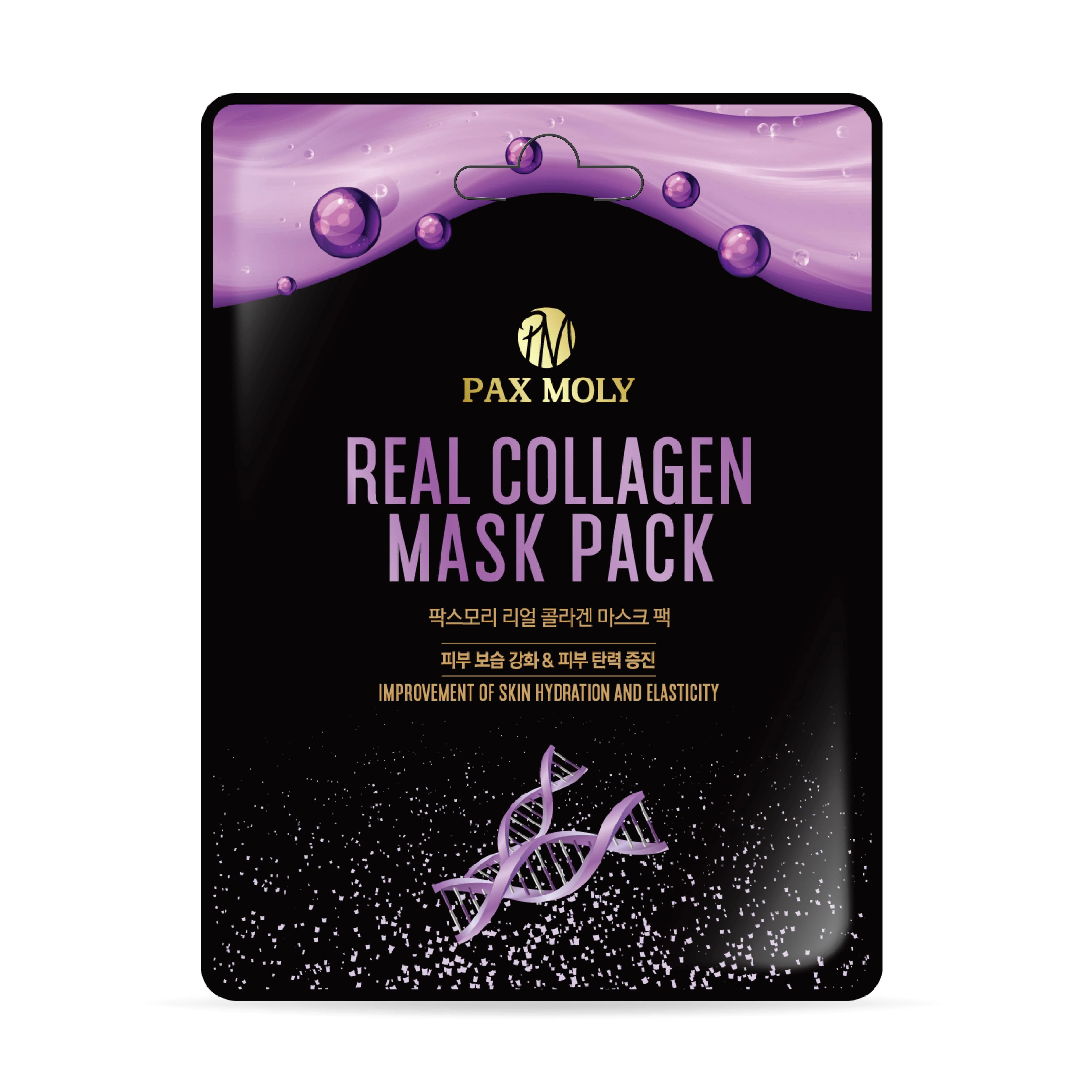 Pax Moly Real Collagen Mask Pack, maska w płachcie z kolagenem i komórkami macierzystymi żeń-szenia, 25 ml