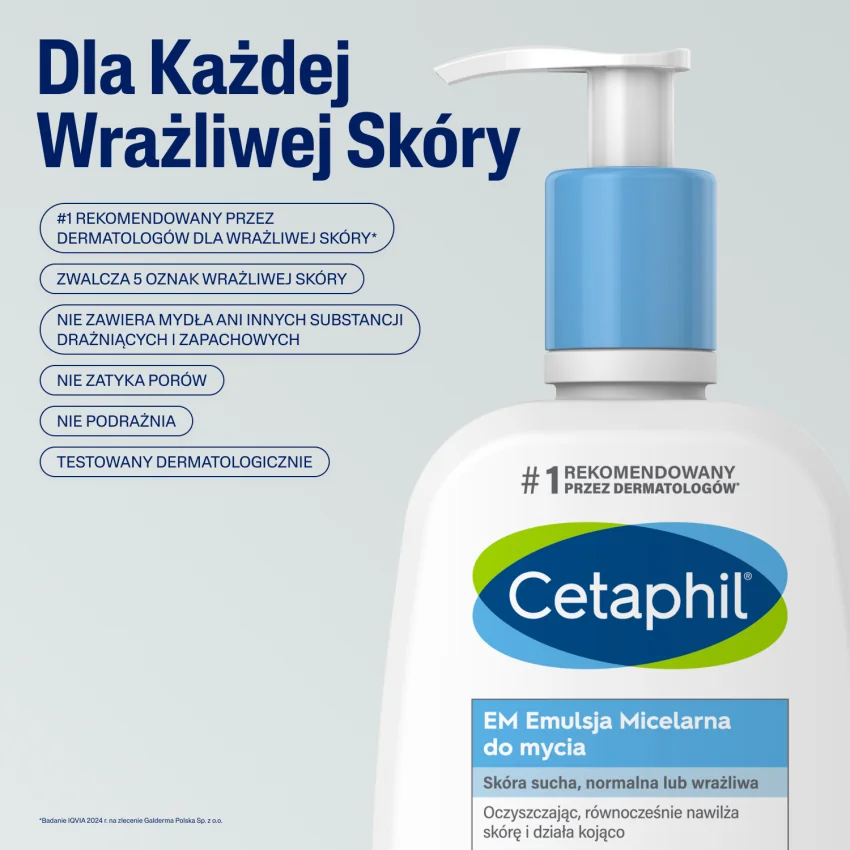 Cetaphil EM do mycia Emulsja Micelarna, 236 ml + pompka