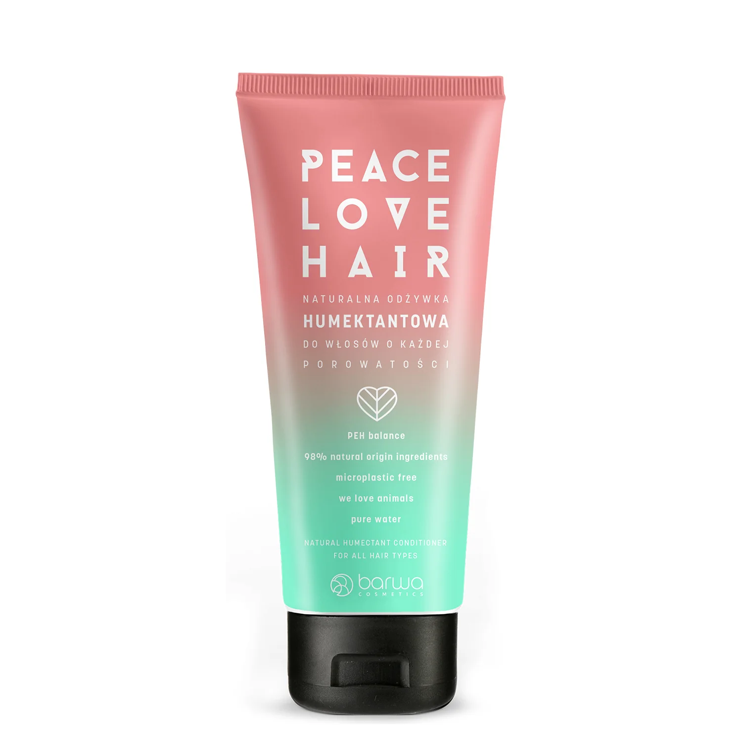 Barwa Peace Love Hair, naturalna odżywka humektantowa do włosów o każdej porowatości, 180 ml